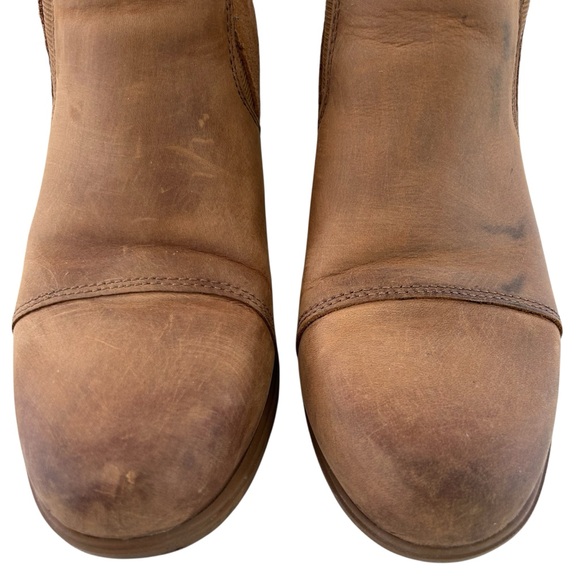 SOREL Evie II Chelsea Waterproof Brown-Tan Leather + Suede Ankle Boots 9 - Picture 4 of 12